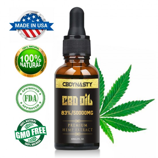 CBDYNASTY 83% 50000mg 60ml Hemp Oil, Immune booster