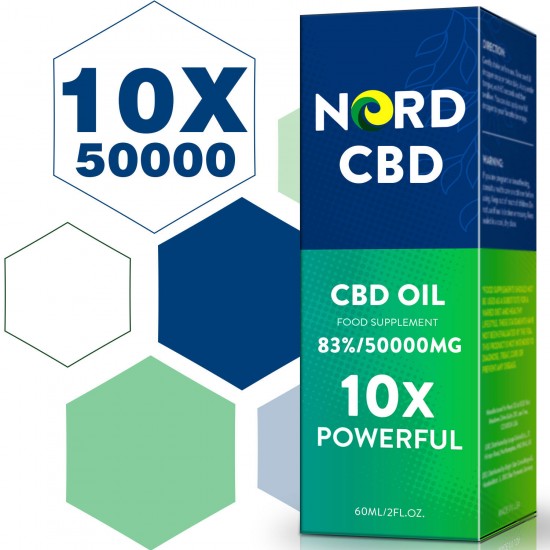 Nord Oil C-B-D oil Drops, 50000mg 83% 60ml, 2021 New formula