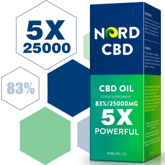 Nord Oil C-B-D oil Drops, 25000mg 83% 30ml, 2021 New formula