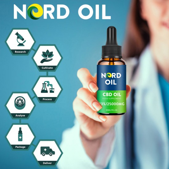 Nord Oil C-B-D oil Drops, 25000mg 83% 30ml, 2021 New formula